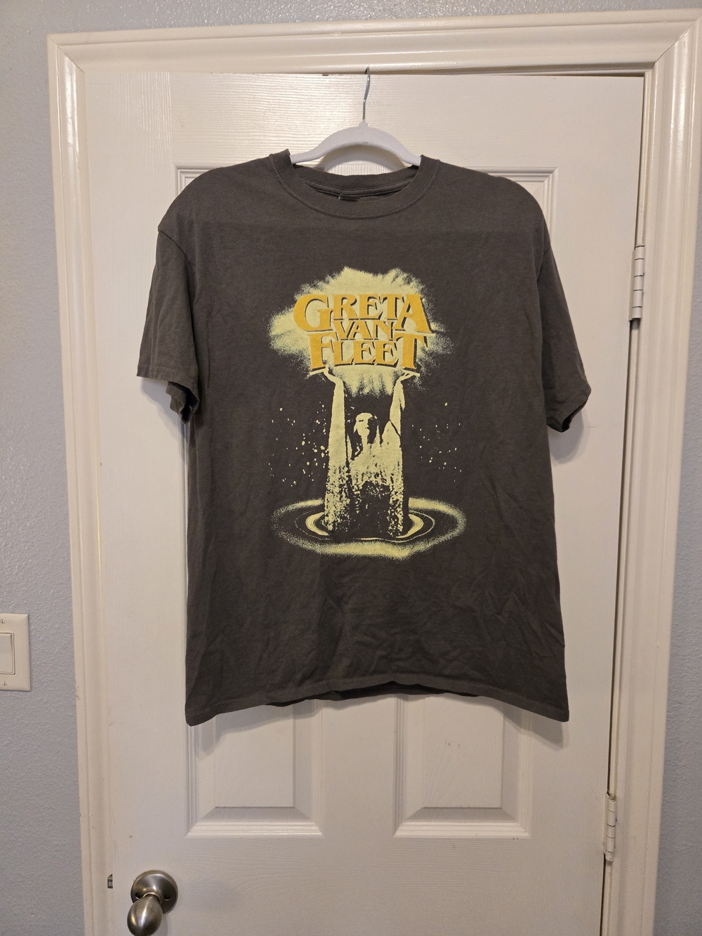 Gildan Charcoal Grey Greta Van Fleet Yellow Graphic Tee